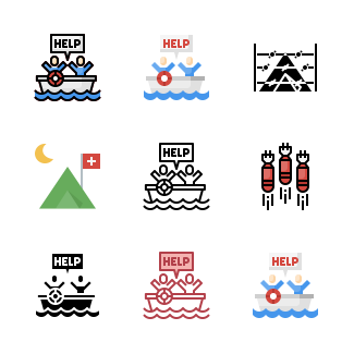 Refugee icons pack