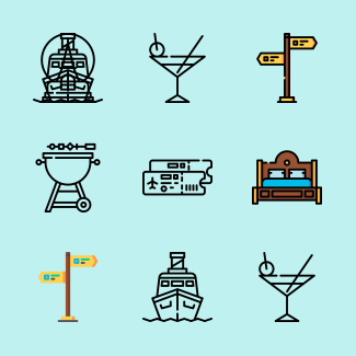 Travel icons pack