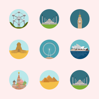 World Monuments icons pack