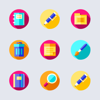 Stationery icons pack