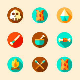 Prehistoric icons pack