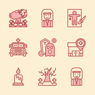 Funeral icons pack