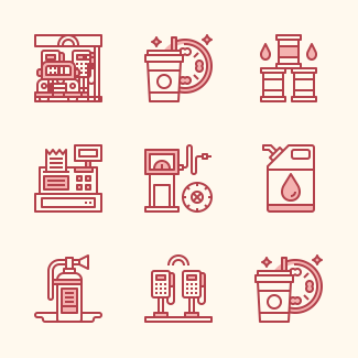 Gas Station icons pack