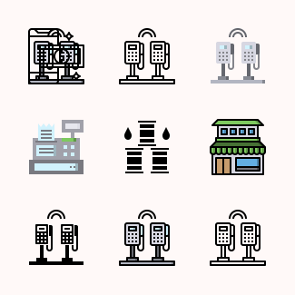 Gas Station icons pack