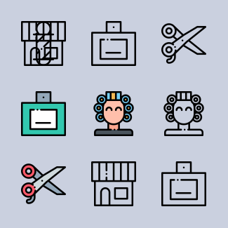 Hairdressing icons pack