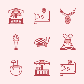 Hawaii icons pack