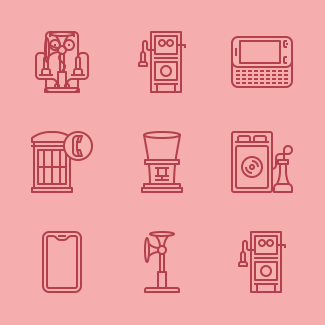 History Of Phones icons pack