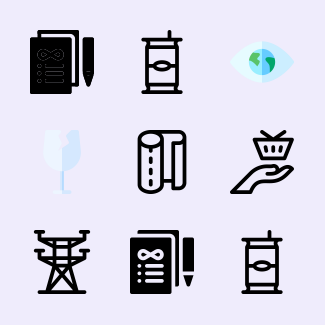 Responsible consumption icons pack