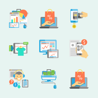 E-commerce and shopping elements icons pack