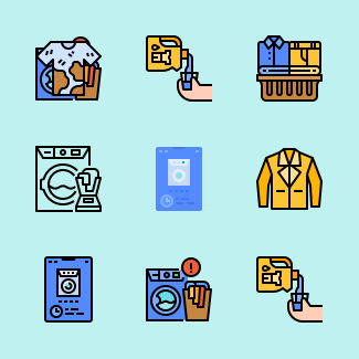 Delivery Laundry icons pack