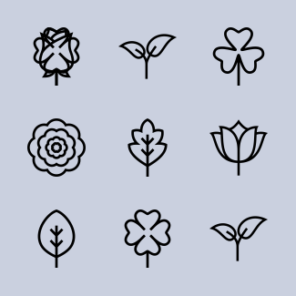 Flowers and Leaves icons pack