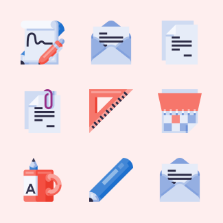 Stationery icons pack