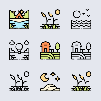 Landscapes icons pack