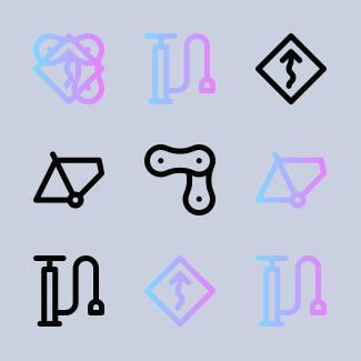 Bicycle racing icons pack