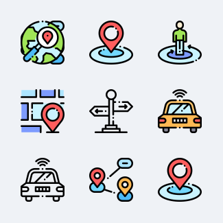 Navigation and Maps icons pack