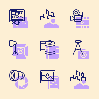 Photography icons pack