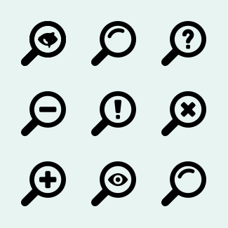 Search magnifiers icons pack