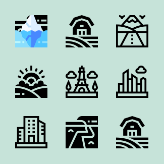 Landscapes icons pack