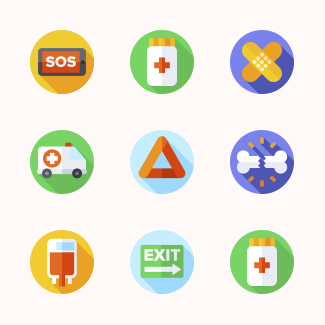 Emergencies icons pack