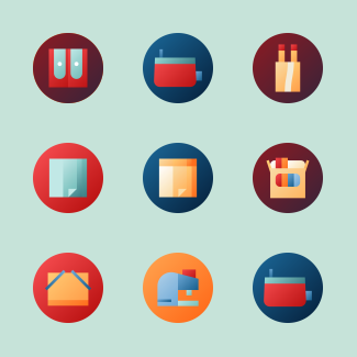 Stationery icons pack