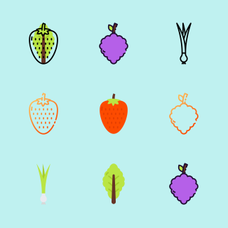 FRUIT AND VEGETABLES icons pack