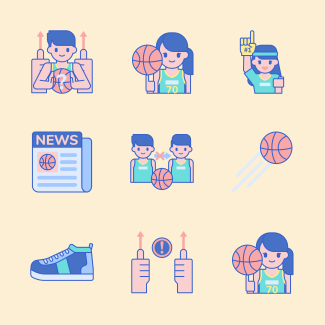 Basketball icons pack