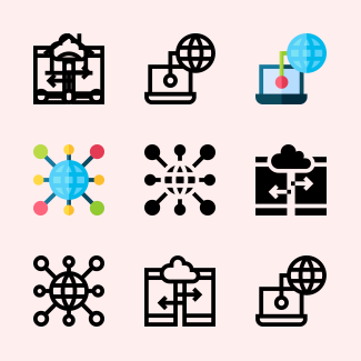 Cloud computing and Network icons pack
