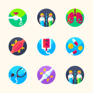 Virus transmission icons pack