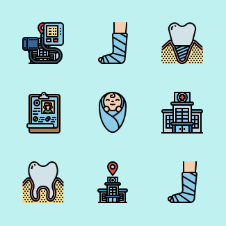 Hospital icons pack