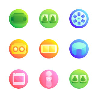 Virtual reality icons pack