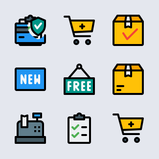 Shopping icons pack
