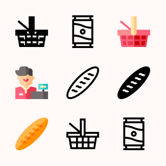 Grocery icons pack