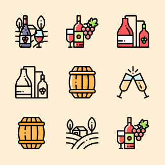 Wine icons pack
