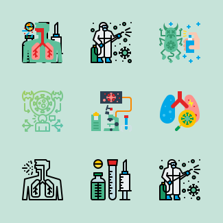 Coronavirus icons pack