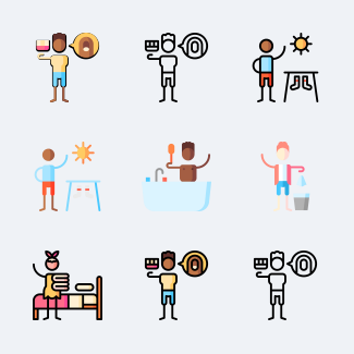 Hygiene Routine icons pack