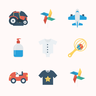 Baby toys icons pack