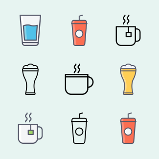 Drinks and Beverage icons pack
