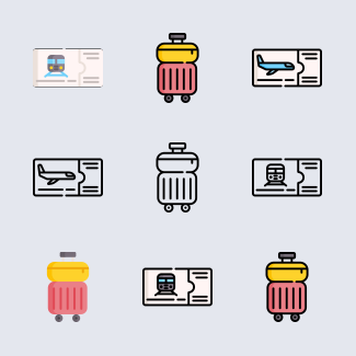 Travel icons pack