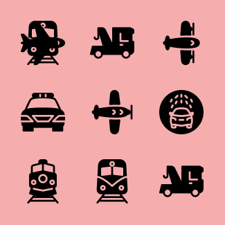 Transportation icons pack