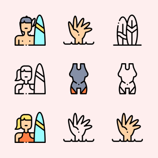 Surf icons pack