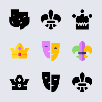 Mardi Gras icons pack