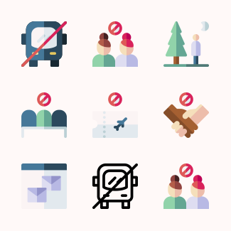 Social Distancing icons pack