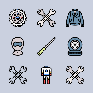Biker icons pack