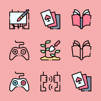 Leisure Activities at Home icons pack