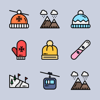 Winter sports icons pack