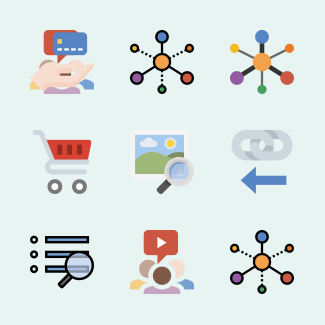 Seo marketing business finance icons pack