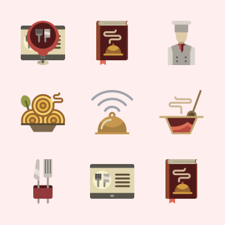 Restaurant icons pack