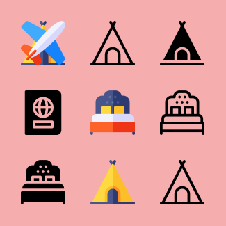 Travel icons pack