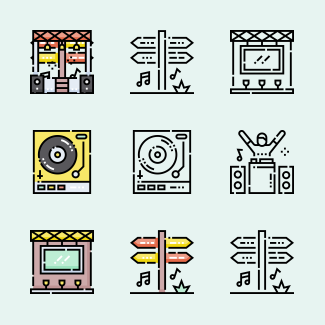 Music Festival icons pack