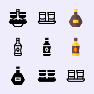 Cocktails icons pack